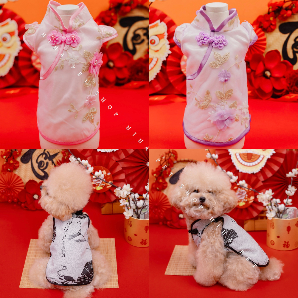 Váy Đầm Tết Cho Chó Mèo Quần Áo Tết Cho Thú Cưng Hàn Quốc Hiha Pets 2026 TTG1