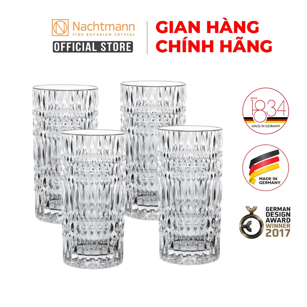 Bộ 4 ly pha lê cao Nachtmann Ethno-Hàng chính hãng bảo hành 24 tháng