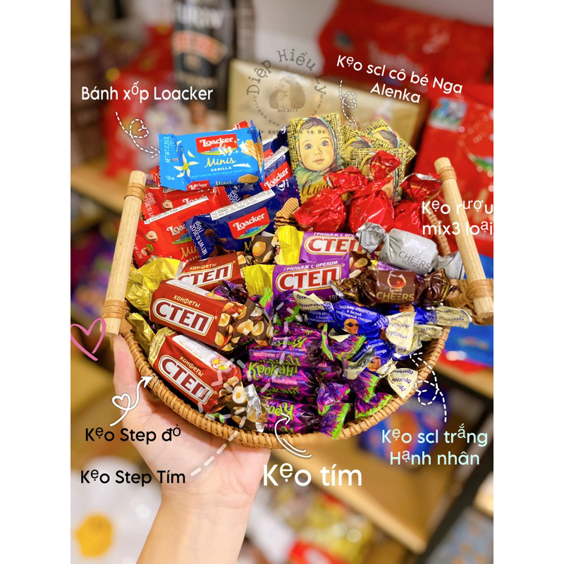 Kẹo Nga Mỹ mix 6-7-8 loại kẹo bánh TẾT ngon nhất