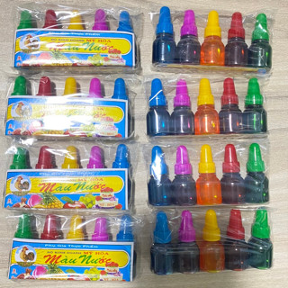 (6k/ vỉ 5 chai) Sỉ Màu thực phẩm màu nước Mỹ Hòa lốc 5 chai 5 màu an toàn trong thực phẩm, 5 vỉ ( lốc) = 25 chai