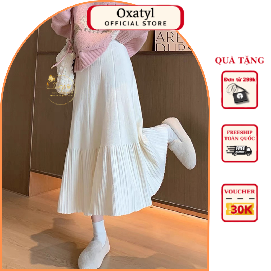 Chân váy len xoè đuôi cá chân váy len thu đông chất đẹp hàng nhập khẩu quảng châu cao cấp