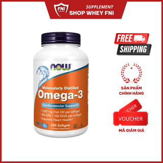 Now omega-3 1000mg fish oil, 180 epa/ 120 dha, 200 viên