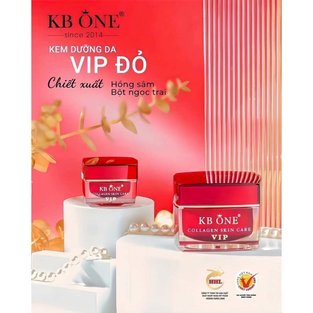 Kem Face VIP Đỏ Kbone dưỡng trắng da mặt KB ONE