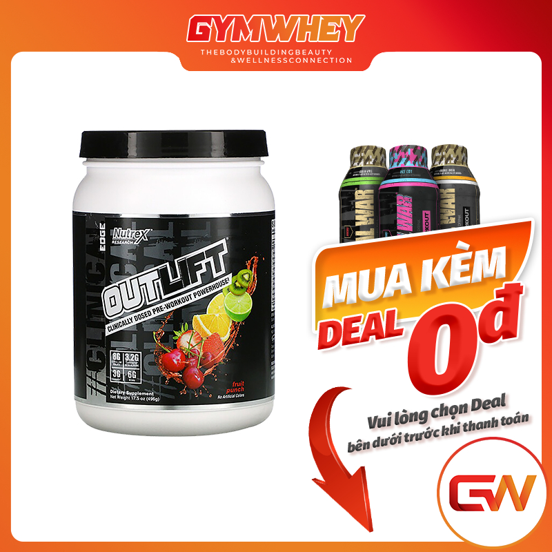 NUTREX OUTLIFT 20SER Tăng Sức Mạnh Hồi Sức Trong Thể Thao Pre Workout Nutrex Outlift 20 Lần Dùng - USA 100%