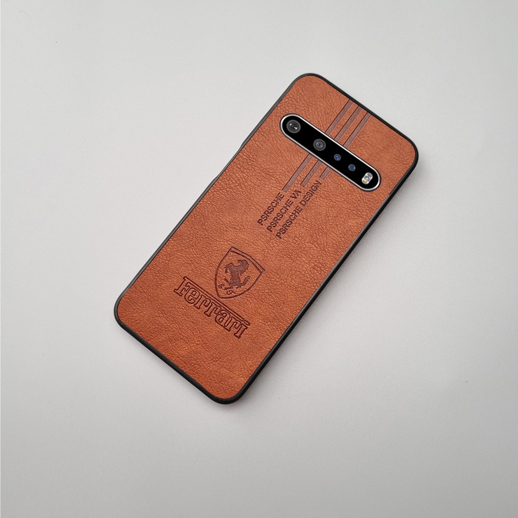 Ốp lưng da Ferari LG V60  LG G6 hoạ tiết ngựa dập chìm