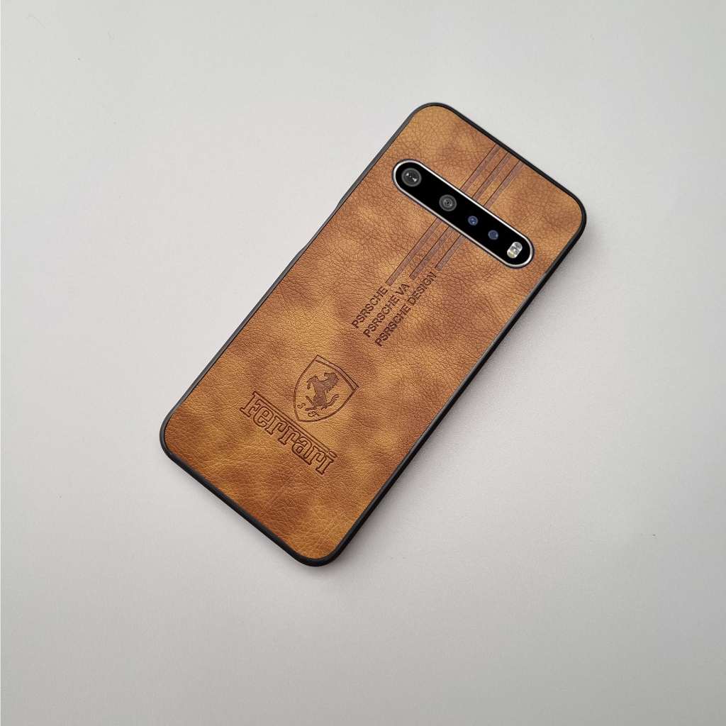 Ốp lưng da Ferari LG V60  LG G6 hoạ tiết ngựa dập chìm