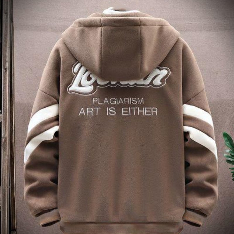 Áo hoodie nỉ nam nữ phối màu in chữ lookun nỉ dài tay có mũ trùm đầu Unisex