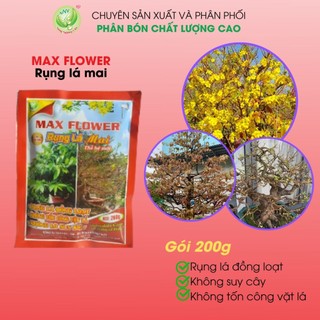Phân bón rụng lá mai max flower gói 200g - rụng lá đồng loạt theo cơ chế tự nhiên, không suy cây