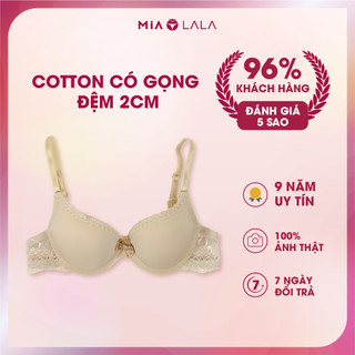 Áo lót có gọng đệm vừa cotton pha quai ren điệu MiaLala 0002 NA1370002