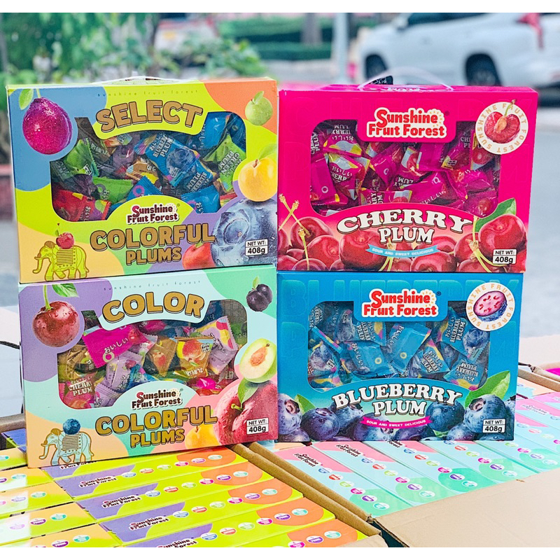 Ô mai xí muội mix đủ vị - Color plums- Hongkong hộp quay xách sang trọng -