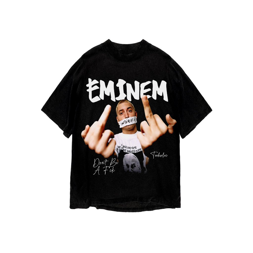 Áo thun in hình unisex nam nữ teeholic cotton cao cấp phong cách retro y2k eminem màu đen trắng THS271123_141