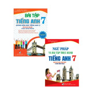 Sách - 2 cuốn: bài tập tiếng anh lớp 7 không ĐA + Ngữ pháp và bài tập thực hành tiếng anh 7