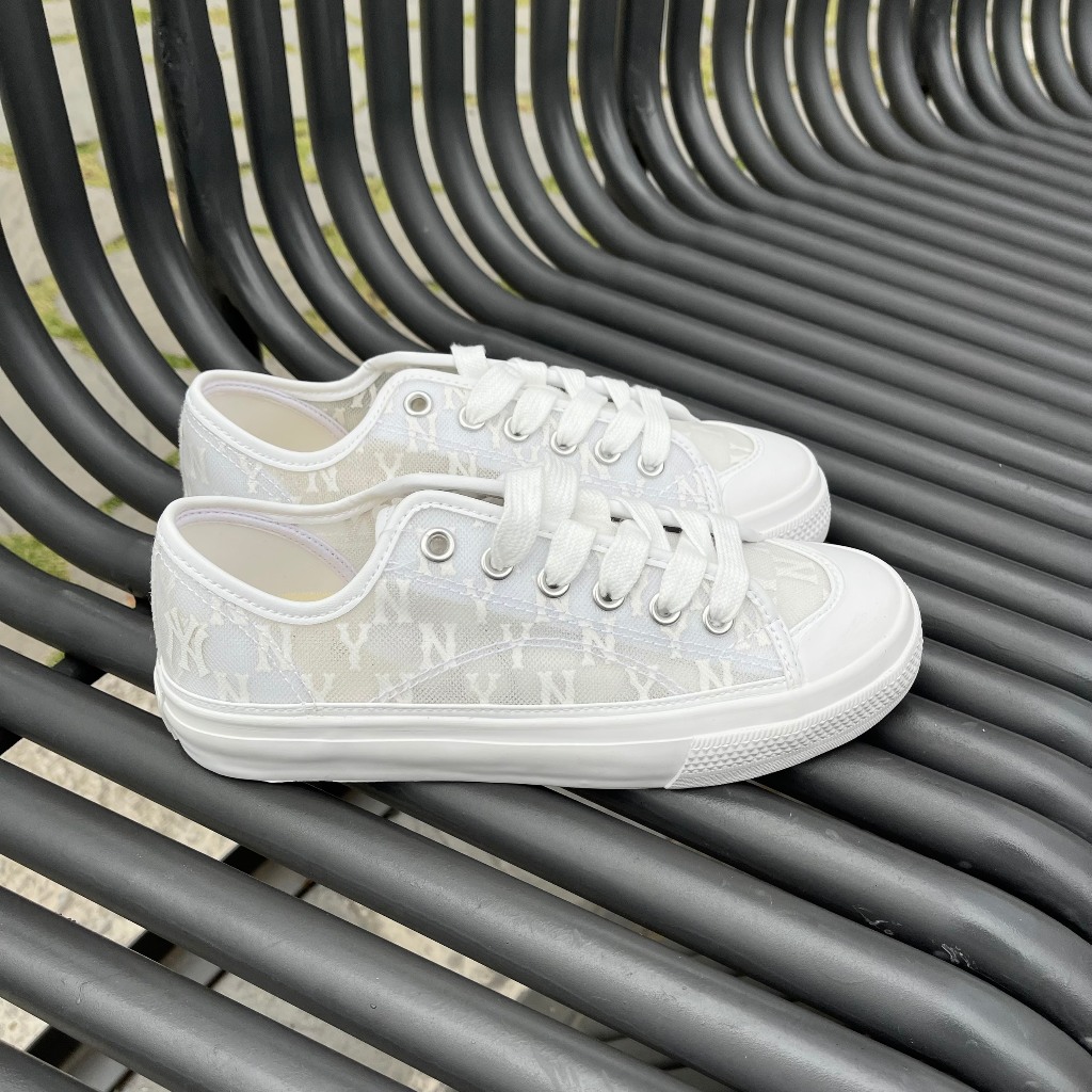 Giày MLB playball monogram mesh màu trắng chính hãng , giày bánh mì lưới thoáng khí