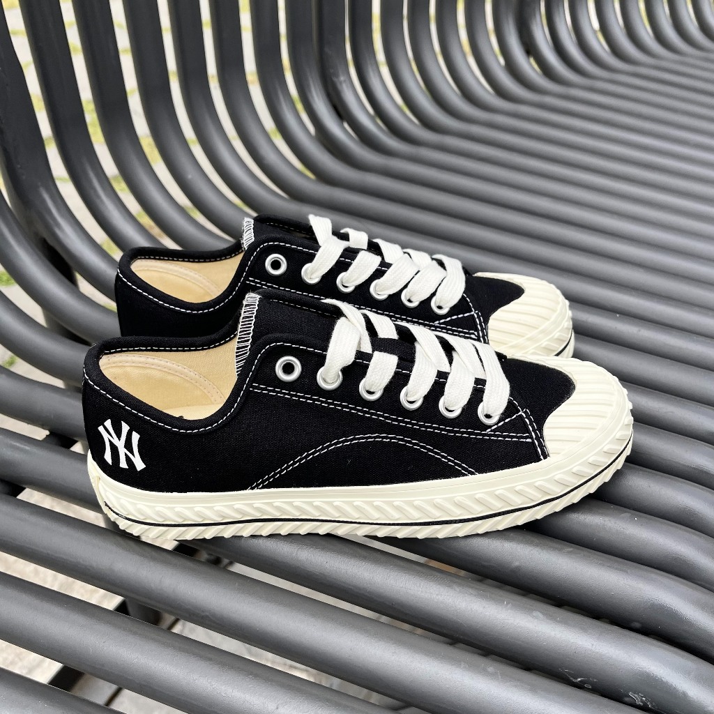Giày MLB Playball Origin NY đen chính hãng, giày thể thao basic đế cao tôn dáng