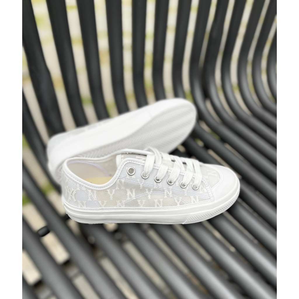 Giày MLB playball monogram mesh màu trắng chính hãng , giày bánh mì lưới thoáng khí