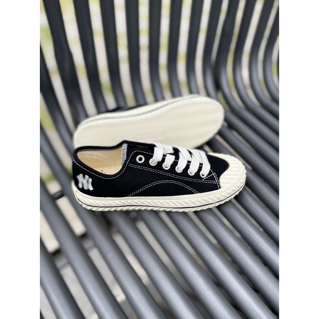 Giày MLB Playball Origin NY đen chính hãng, giày thể thao basic đế cao tôn dáng