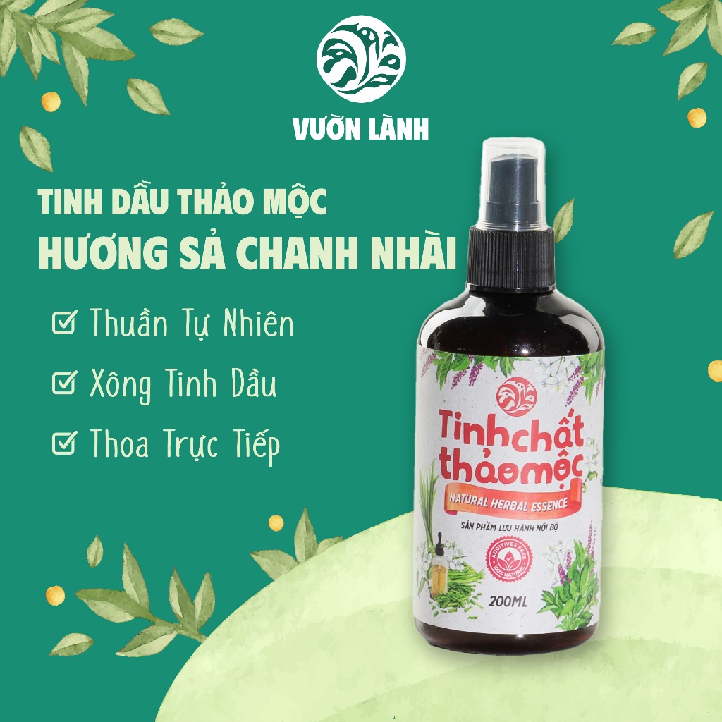 Tinh Dầu Thảo Mộc Vườn Lành Hương Sả Chanh Nhài 100% thuần tự nhiên đuổi muỗi giải tỏa căng thẳng 200ml