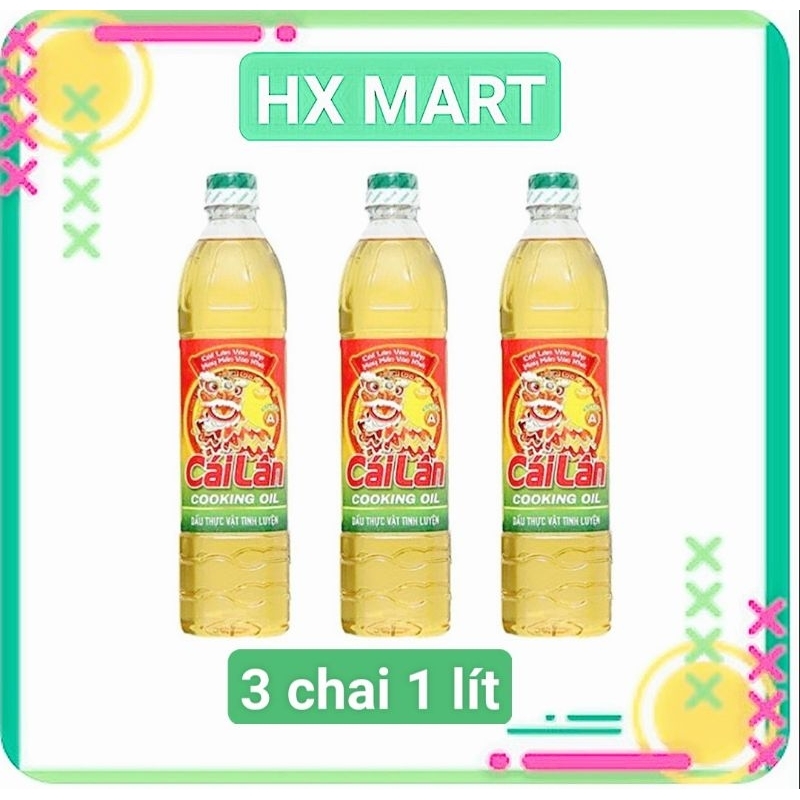 3 chai dầu ăn cái lân 1 lít