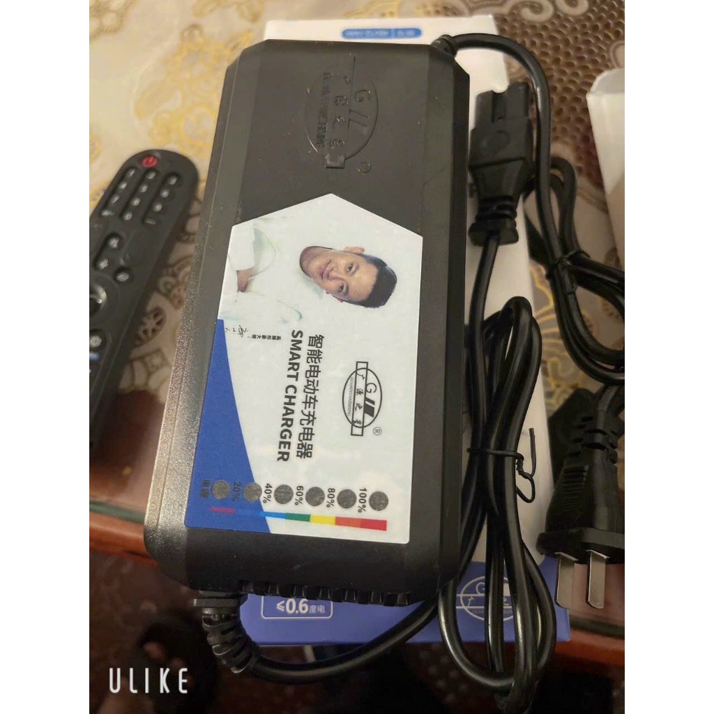 Sạc Xe Đạp Điện Xe Máy Điện 48V 12Ah 20Ah 60V 72V Tự Ngắt Chống Phồng Bình báo phần trăm pin