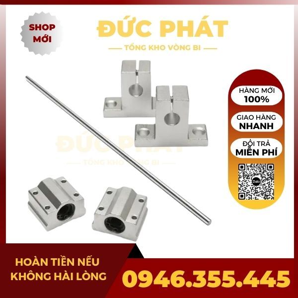 Bộ Thanh Trục Trượt Tròn Phi 16mm