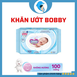 Mã SMKB151 giảm 10% đơn 500.000Đ Khăn ướt Bobby không mùi cho bé 100 tờ