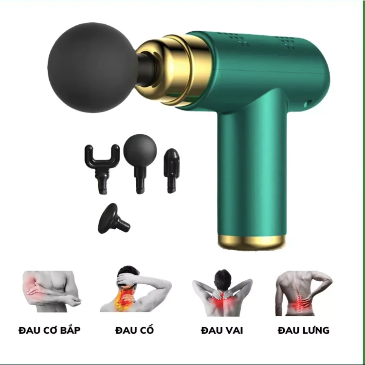 [Freeship]Máy Đấm Lưng Massage Cầm Tay Gun Mini, Máy Massage Cầm Tay Mini Toàn Thân 6 Cấp Độ Chuyên Sâu
