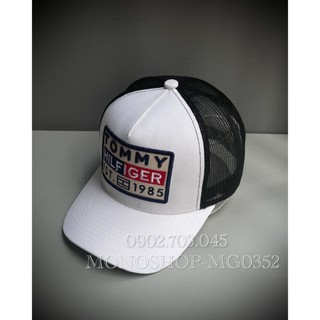 Nón kết Mũ lưỡi trai lưới Mesh Cap TM Hilfiger 1985 nam nữ thoáng khí màu trắng đen MG0353