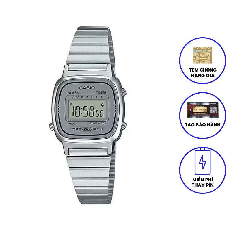 Đồng hồ nữ dây kim loại chính hãng Casio LA670WA-7DF