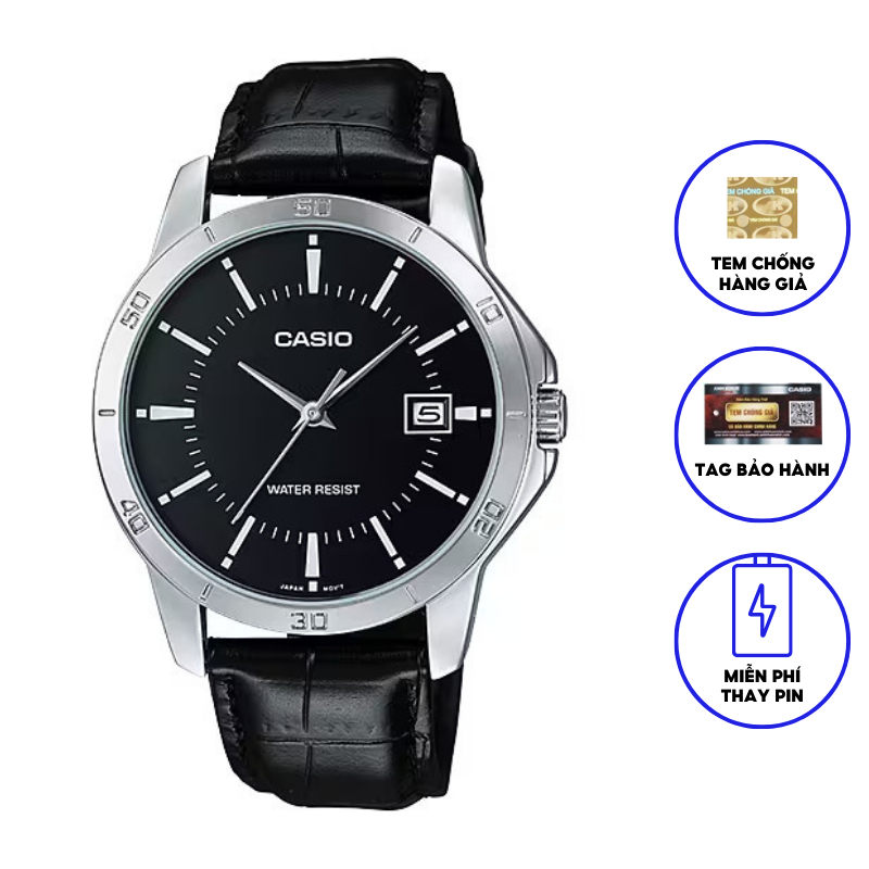 Đồng hồ nam dây da Casio MTP-V004L-1AUDF chính hãng