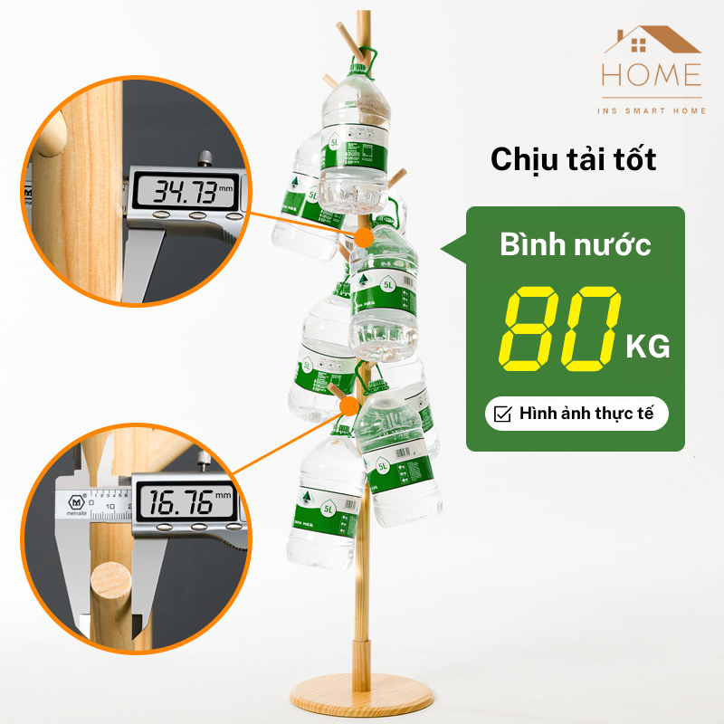 Cây Treo Quần Áo Đứng Bằng Gỗ Tự Nhiên Kiểu Dáng Hàn Quốc, Giá Treo Đồ Decor Phòng Ngủ, Phòng Khách, Văn Phòng, Homestay