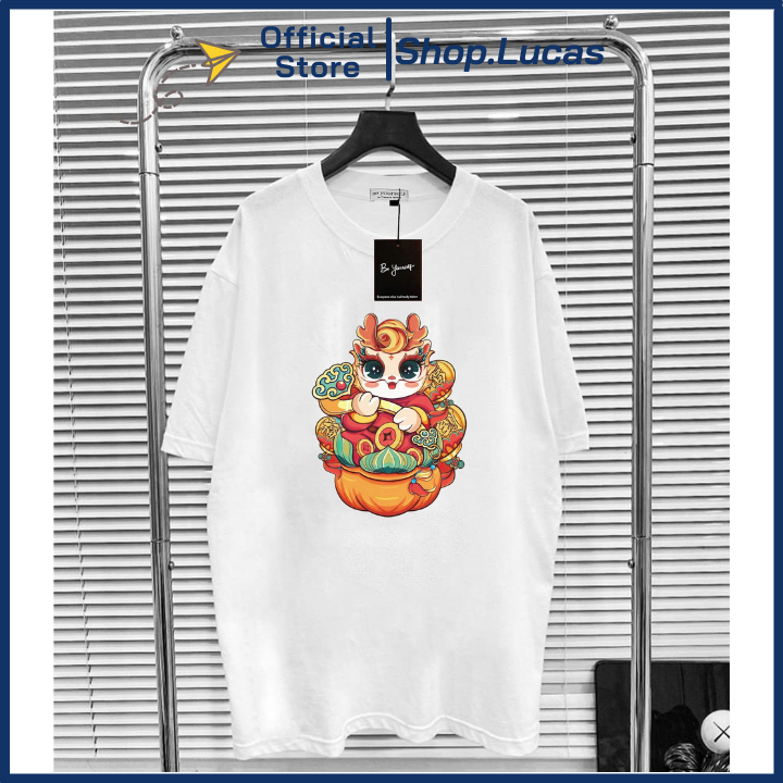 Áo Thun TẾT 2024 CON RỒNG XUÂN GIÁP THÌN Unisex Nam Nữ Áo Gia Đình Cặp Đôi Shop.Lucas - Ngọc Như Ý
