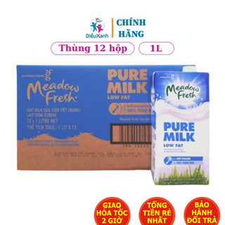 [ Thùng 12 Hộp ] Sữa Tươi Ít Béo Meadow Fresh 1L - Nhập Khẩu Úc