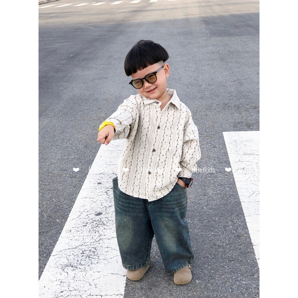 ÁO SƠ MI NHUNG HOẠ TIẾT PHONG CÁCH HÀN QUỐC RẤT ĐẸP CHO BÉ GÁI VÀ BÉ TRAI