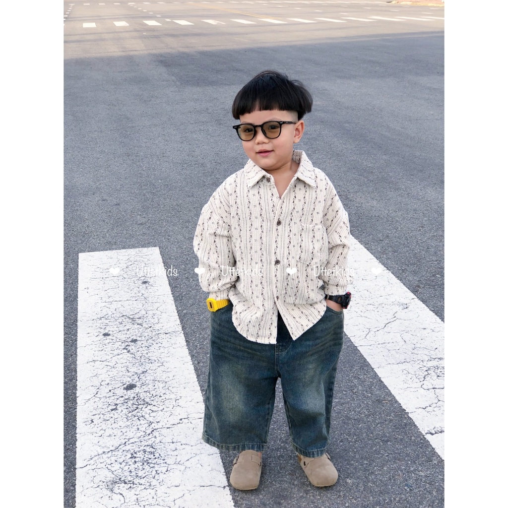 ÁO SƠ MI NHUNG HOẠ TIẾT PHONG CÁCH HÀN QUỐC RẤT ĐẸP CHO BÉ GÁI VÀ BÉ TRAI