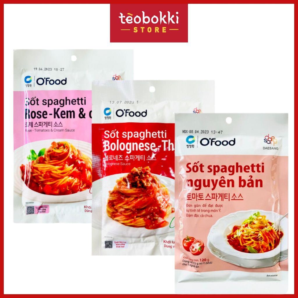 Sốt spaghetti kem rosé cà chua, sốt spaghetti nguyên bản O'Food - Mì sợi tươi Bongojang