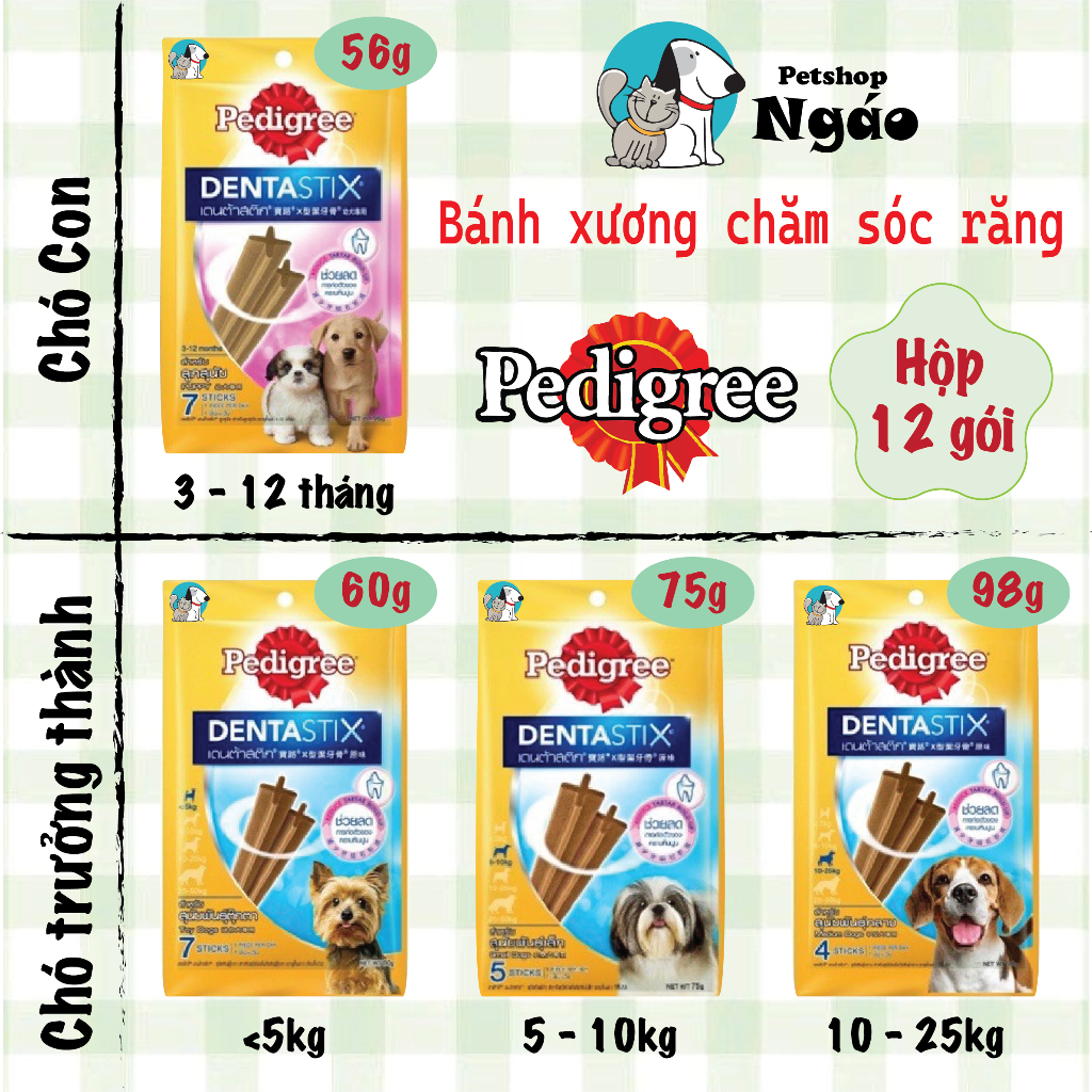 Bánh xương cho chó Pedigree Dentastix , Bánh thưởng chăm sóc răng miệng __