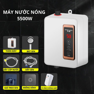 Máy làm nước nóng trực tiếp có vòi hoa sen GINETARR D5580D1 5500W làm nóng siêu nhanh, tiết kiệm điện và nước