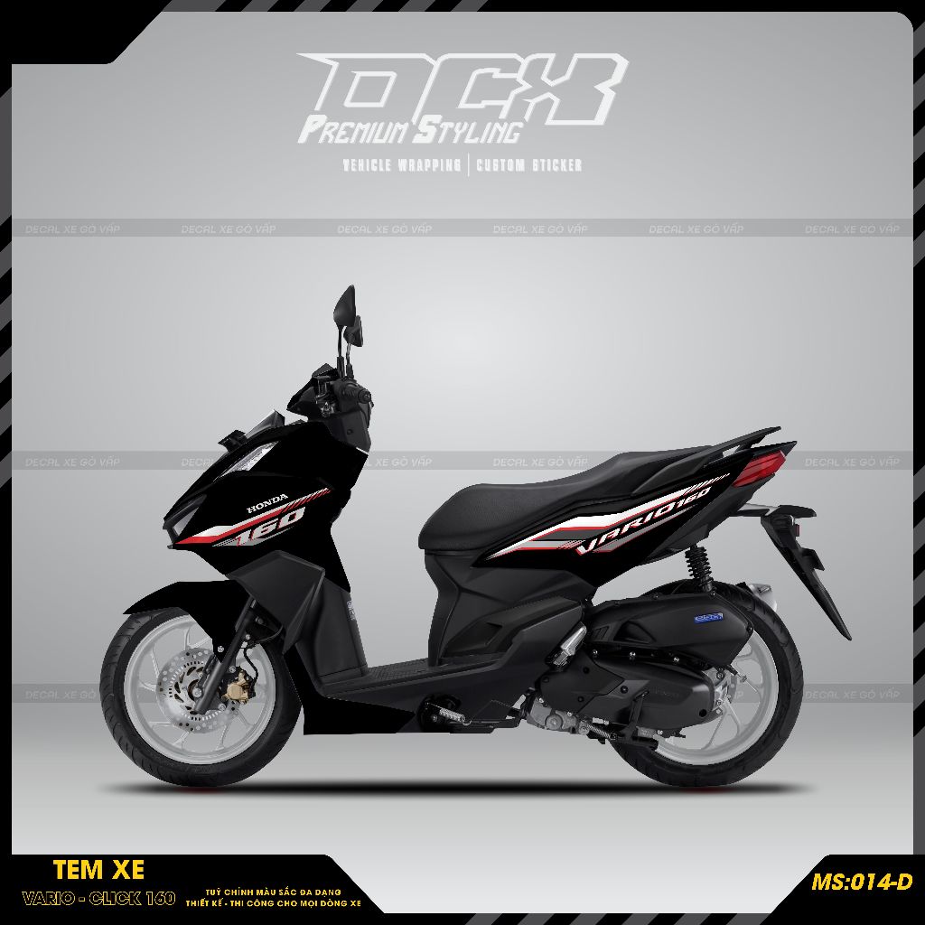Tem rời dán xe Vario 160 | Chất Liệu Decal Cao Cấp Chống Nước, Bền Màu, Cắt Khuôn Sẵn Dễ Dán | VAR160-014