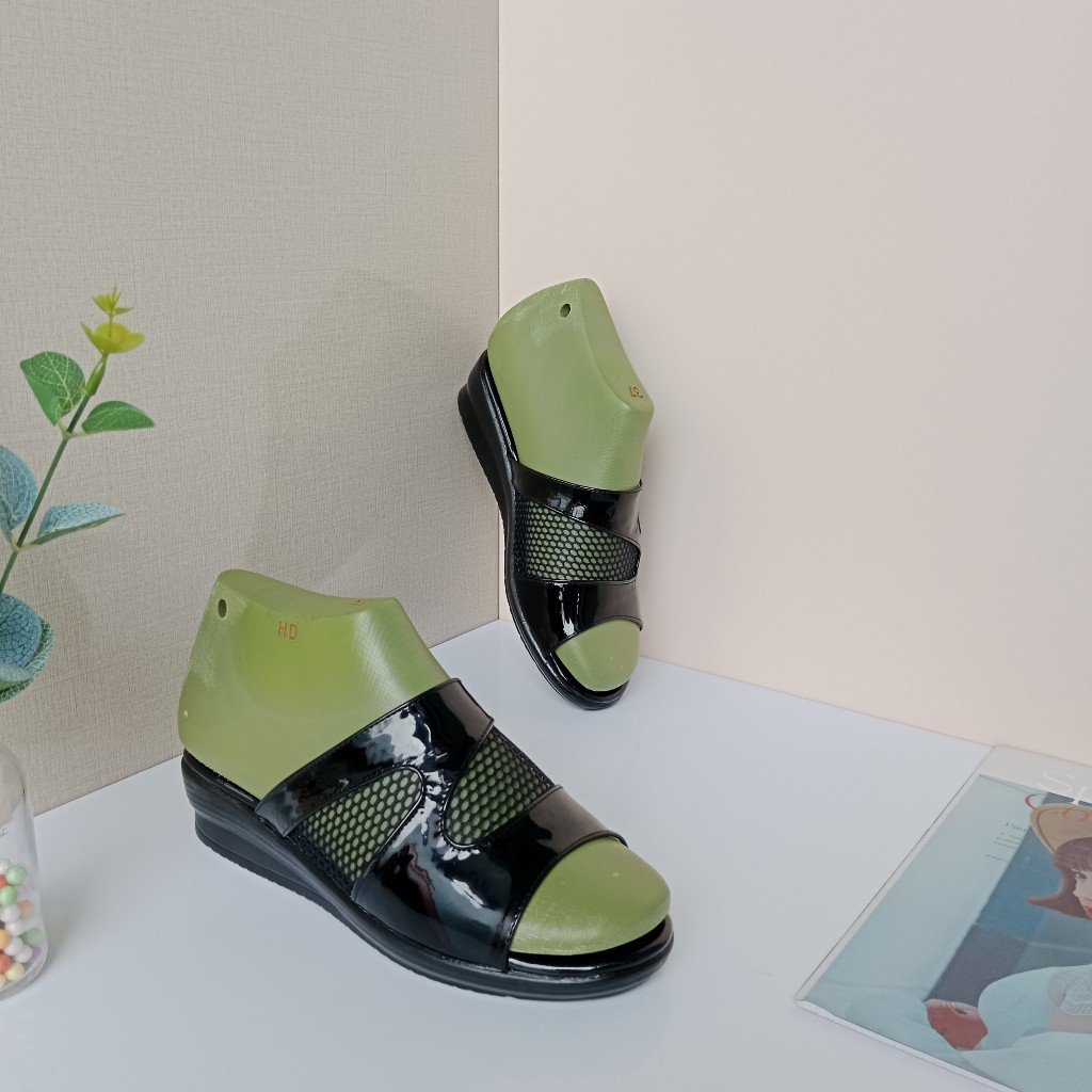 Dép cao gót nữ mẫu quai lưới pha da gót vuông 3 phân, 5 phân, 7 phân và 8 phân bền đẹp, Thời Trang KH07 mẫu quai lưới