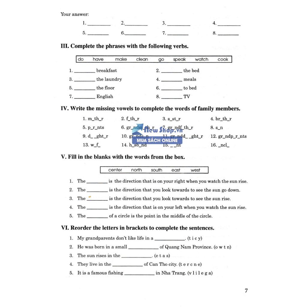 Sách - Bài Tập Tiếng Anh Lớp 6 - Không Đáp Án   - HAB