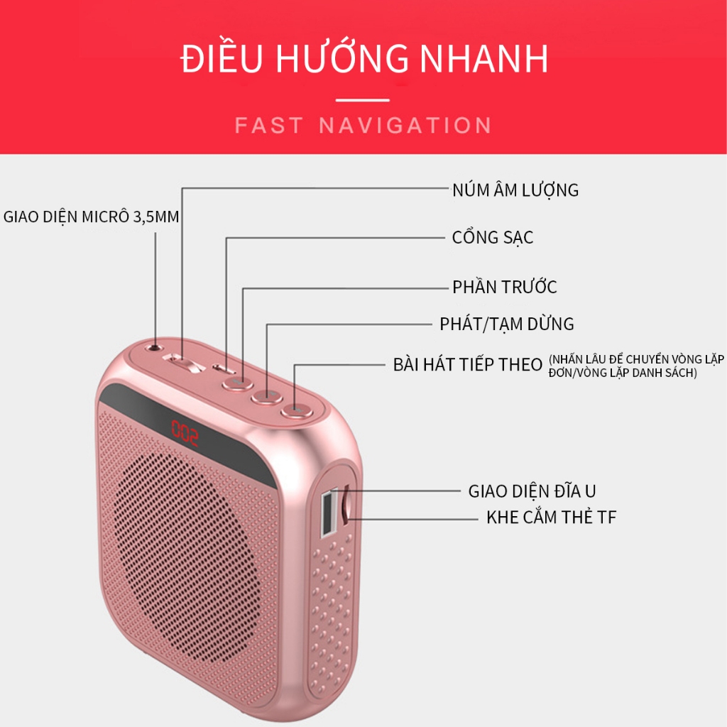 Loa Trợ giảng khuếch đại giáo viên giảng dạy hướng dẫn viên du lịch trung tâm mua sắm eo máy nghe nhạc cầm tay hawking