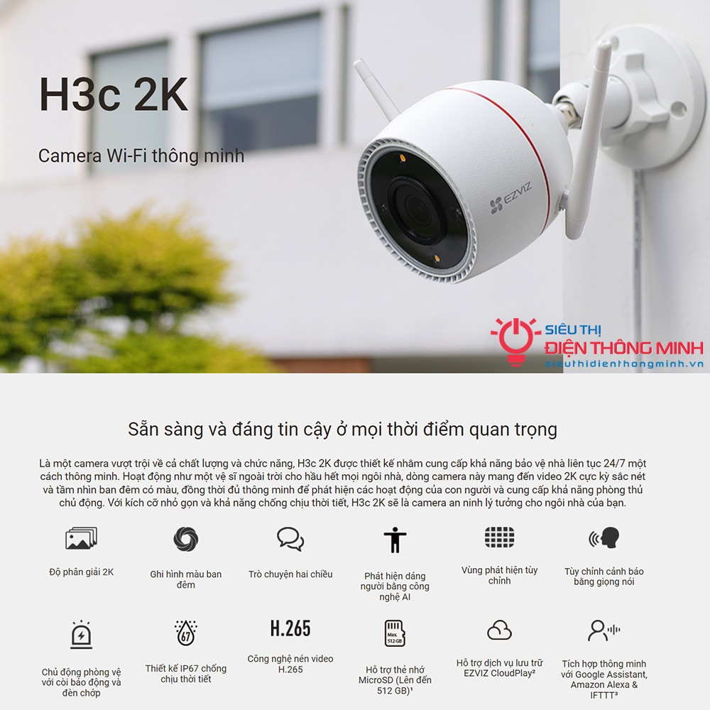 CAMERA EZVIZ CS–H3C 2K,3MP,2.8MM