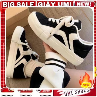 Giày Thể Thao Nữ VEBET Buộc Dây canvas bata Đế Bằng Cao 4cm Mới Hot Màu Đen/Trắng Hàn Quốc Thời trang đi làm đi học