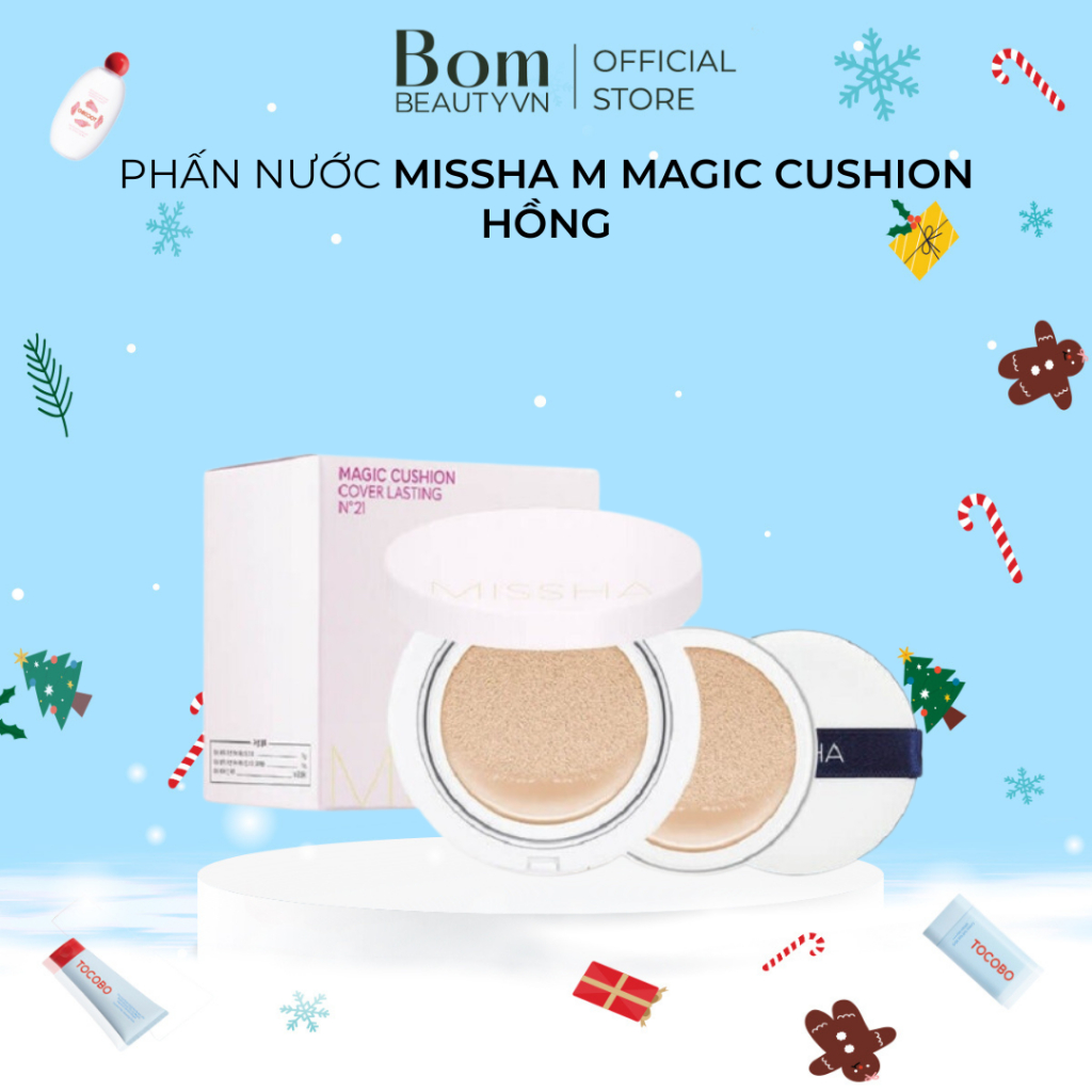 Phấn nước Missha M Magic Cushion Hồng- Bom Beauty VN Phân Phối Chính Hãng(05/2026)