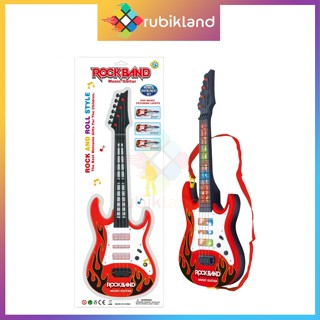 Đồ Chơi Đàn Guitar Rockband Dùng Pin Đồ Chơi Âm Nhạc Ghita Âm Thanh Trẻ Em Giải Trí Xả Stress