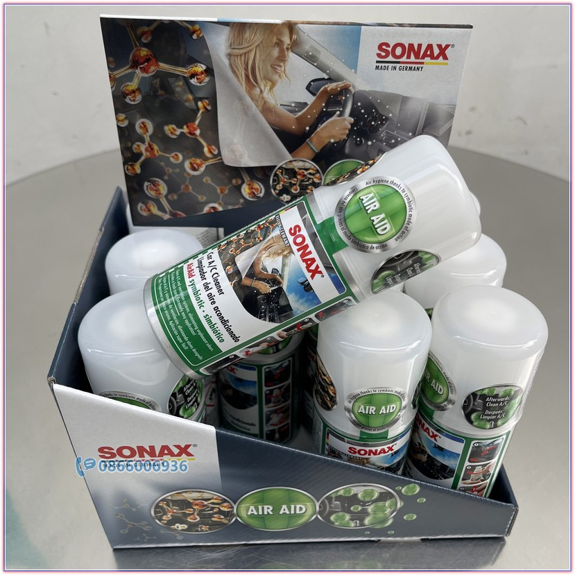 Sonax Car AC Cleaner Khử mùi điều hòa xe ô tô dạng hơi 323100 chai 100ml