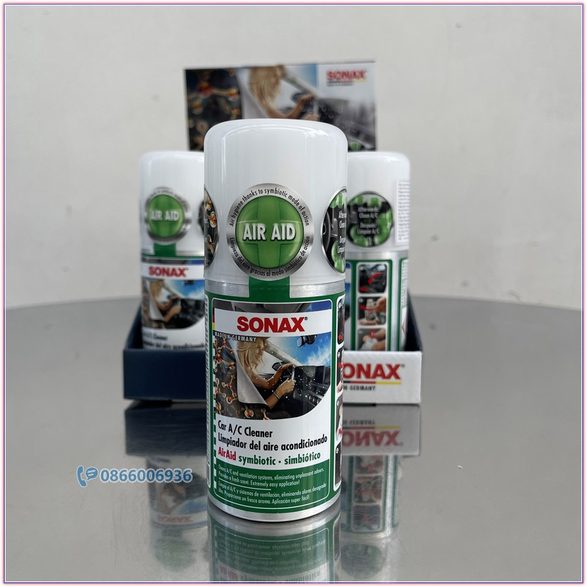 Sonax Car AC Cleaner Khử mùi điều hòa xe ô tô dạng hơi 323100 chai 100ml