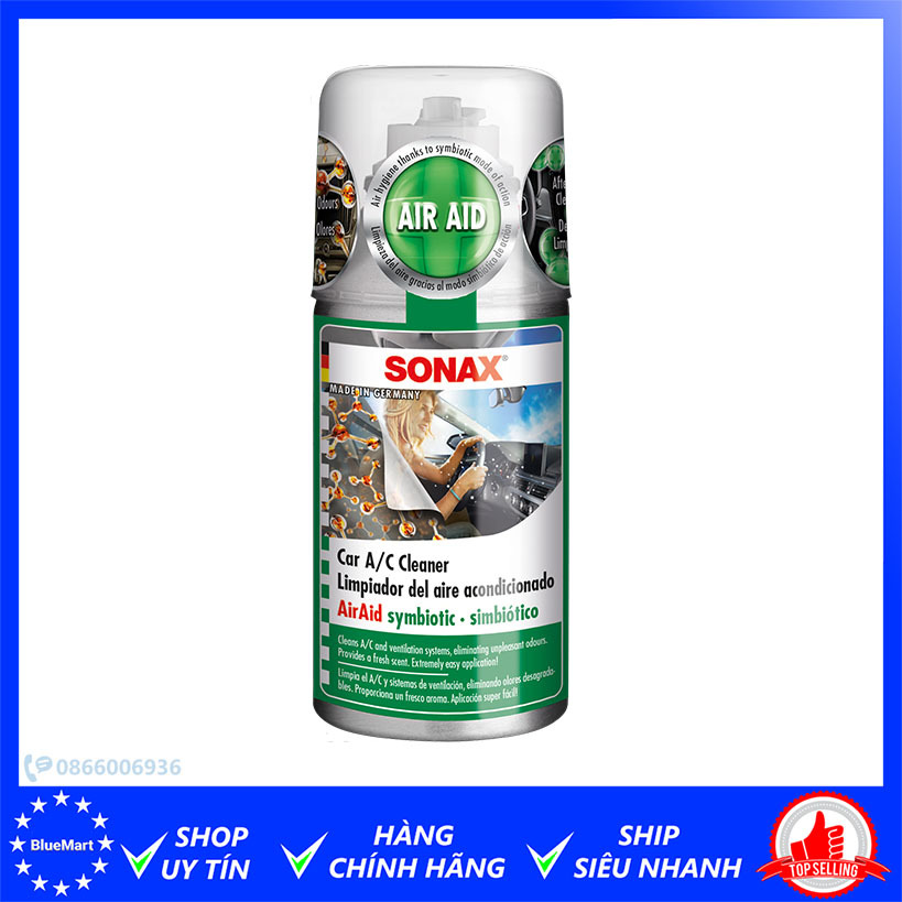 Sonax Car AC Cleaner Khử mùi điều hòa xe ô tô dạng hơi 323100 chai 100ml