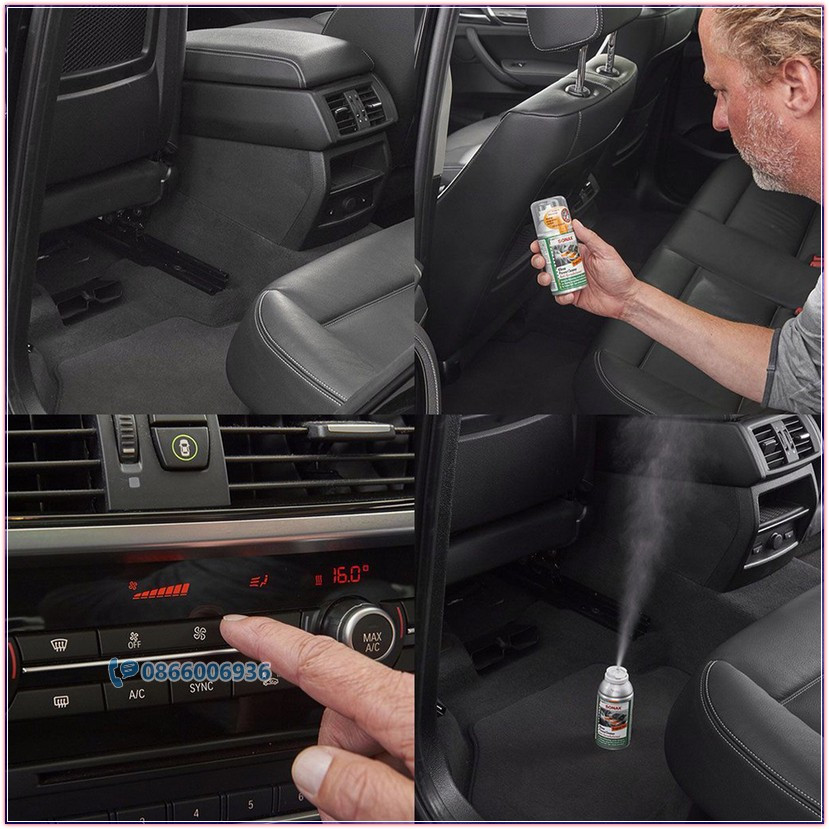 Sonax Car AC Cleaner Khử mùi điều hòa xe ô tô dạng hơi 323100 chai 100ml