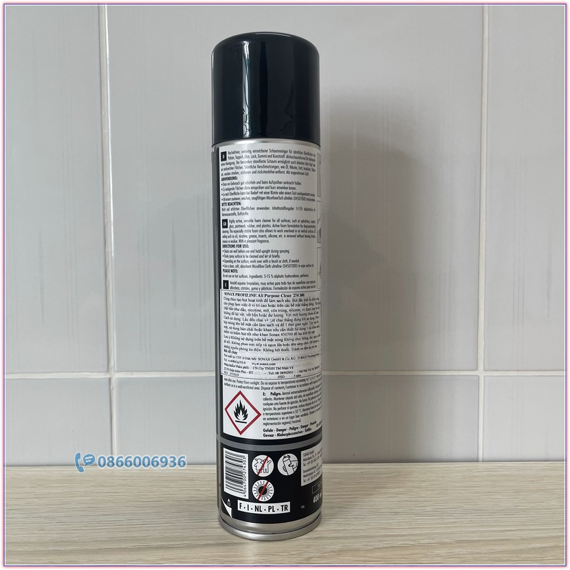 Chai làm sạch nội thất xe ô tô đa năng Sonax All Purpose Cleaner Foam